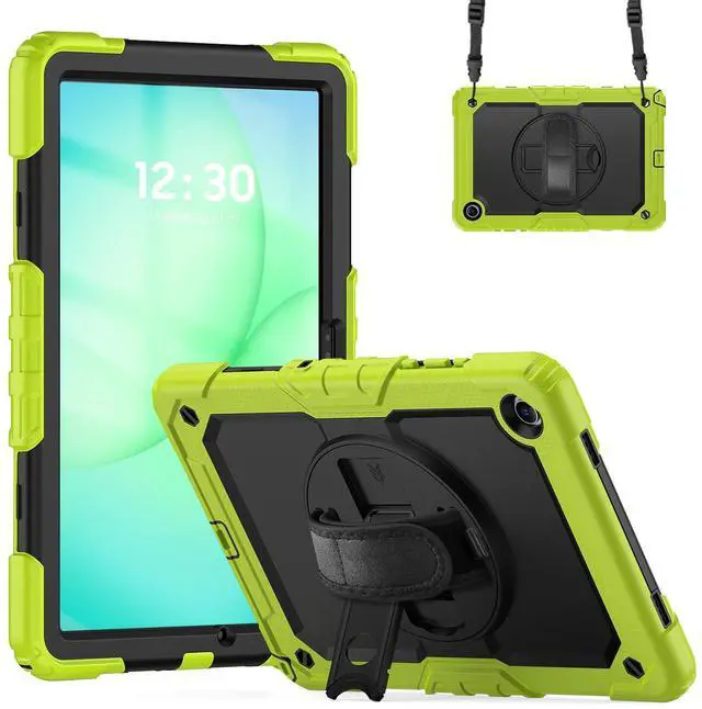 Main image of Heavy Duty Shockproof Case with 360° Rotatable Stand, Hand & Shoulder Strap for Samsung Galaxy Tab A11 Plus 11" (2025) / Tab A9 Plus 11" (2023), Green
