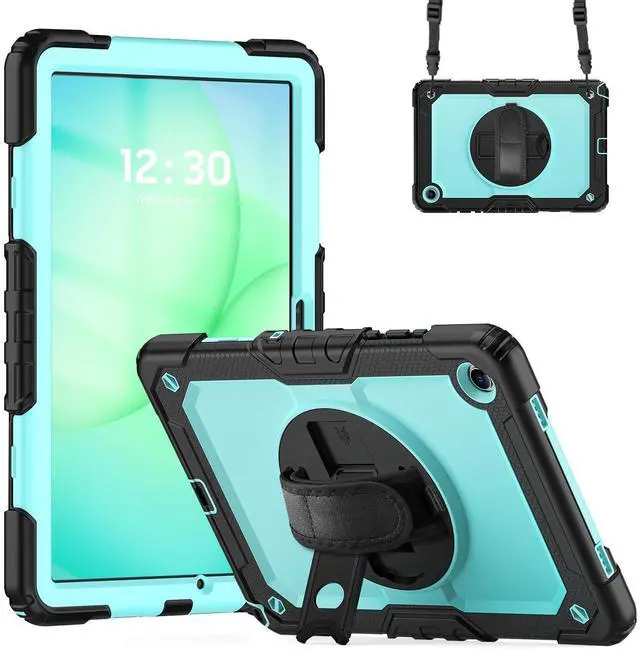 Main image of Heavy Duty Shockproof Case with 360° Rotatable Stand, Hand & Shoulder Strap for Samsung Galaxy Tab A11 Plus 11" (2025) / Tab A9 Plus 11" (2023), Light bluePC