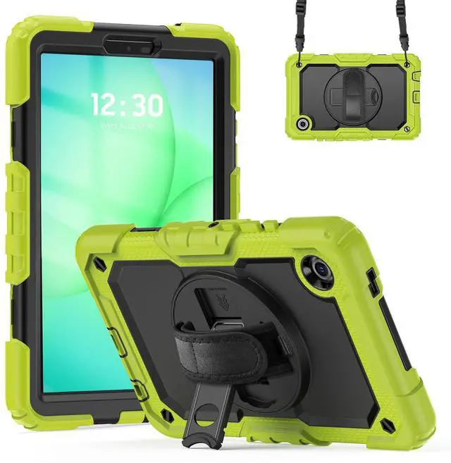 Main image of Heavy Duty Shockproof Case with 360° Rotatable Stand, Hand & Shoulder Strap for Samsung Galaxy Tab A11 8.7" (2025) / Tab A9 8.7" (2023), Green