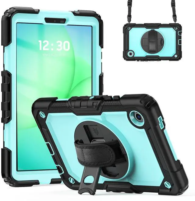 Main image of Heavy Duty Shockproof Case with 360° Rotatable Stand, Hand & Shoulder Strap for Samsung Galaxy Tab A11 8.7" (2025) / Tab A9 8.7" (2023), Light bluePC