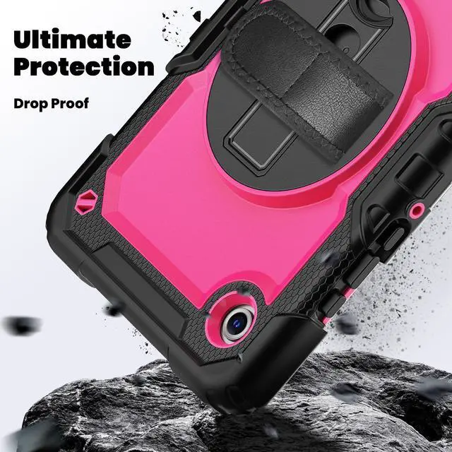 Alt view image 4 of 7 - Heavy Duty Shockproof Case with 360° Rotatable Stand, Hand & Shoulder Strap for Samsung Galaxy Tab A11 8.7" (2025) / Tab A9 8.7" (2023), RosePC