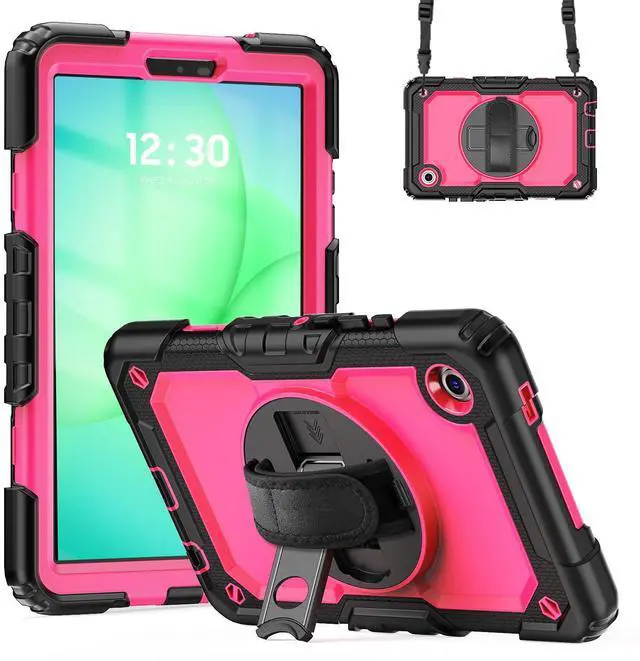 Main image of Heavy Duty Shockproof Case with 360° Rotatable Stand, Hand & Shoulder Strap for Samsung Galaxy Tab A11 8.7" (2025) / Tab A9 8.7" (2023), RosePC