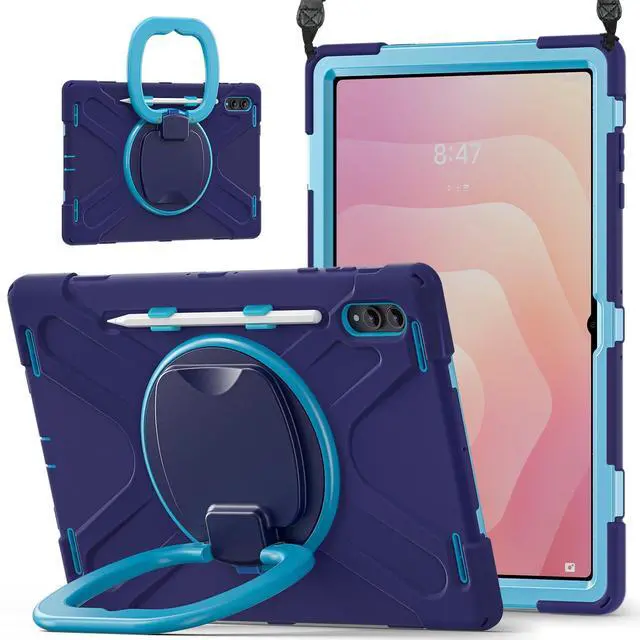Main image of Rugged Silicone Case w/Handle,360°Stand,Strap & Pen Slot for Tab S11 Ultra 14.6",Navy Blue