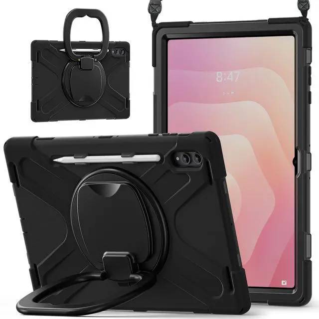 Main image of Rugged Silicone Case w/Handle,360°Stand,Strap & Pen Slot for Tab S11 Ultra 14.6" Black