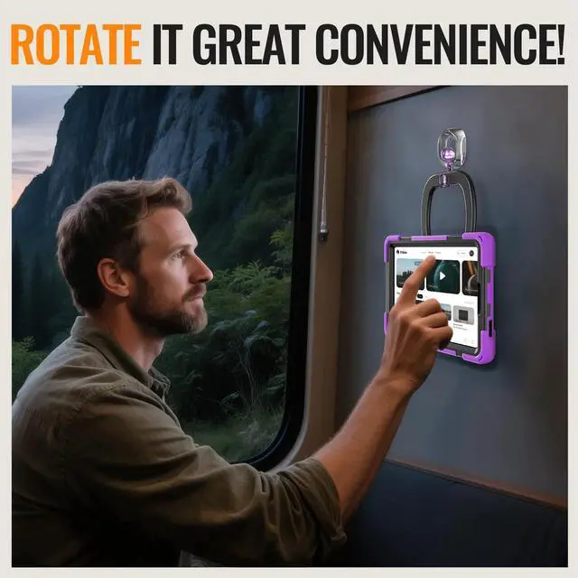Alt view image 4 of 7 - Rugged Silicone Case with Handle Grip, 360° Kickstand, Strap & S Pen Holder for Samsung Galaxy Tab A11 8.7" (2025) / Tab A9 8.7" (2023), Purple