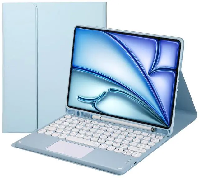 Main image of Magnetically Detachable Bluetooth Touch Keyboard Case with Pencil Holder, compatible with iPad Air 11-inch (M3 2025 / M2 2024) & iPad Air 10.9-inch (5th Gen 2022 / 4th Gen 2020),Blue