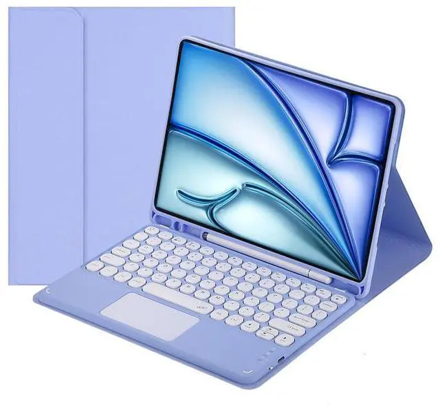 Main image of Magnetically Detachable Bluetooth Touch Keyboard Case with Pencil Holder, compatible with iPad Air 11-inch (M3 2025 / M2 2024) & iPad Air 10.9-inch (5th Gen 2022 / 4th Gen 2020),Purple