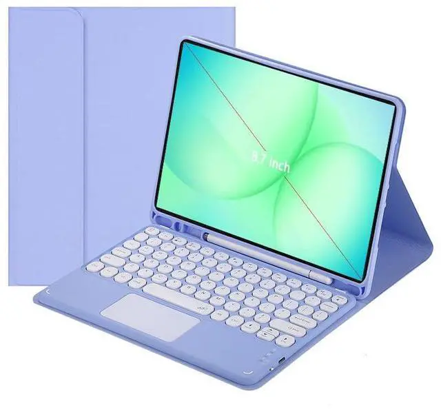 Main image of Magnetically Detachable Bluetooth Touch Keyboard Case with Pencil Holder for 8.7" Samsung Galaxy Tab A11 (2025) / Tab A9 (2023),Purple