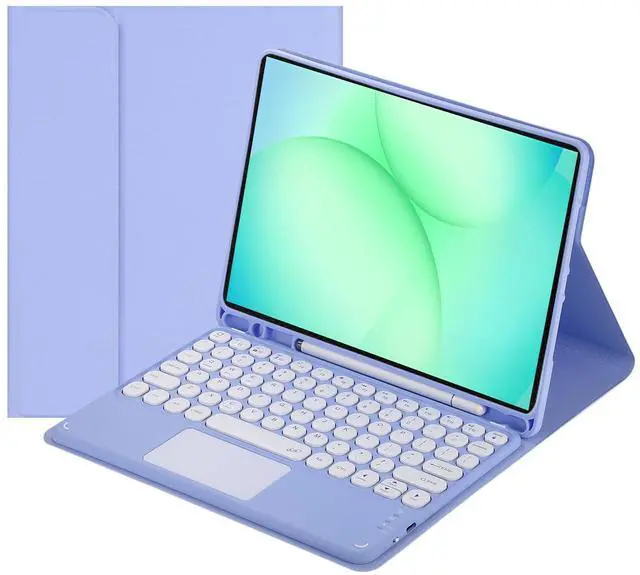 Main image of Magnetic Detachable Bluetooth Touch Keyboard Case with Pencil Holder for 11" Samsung Galaxy Tab A11+ (2025) / A9+ (2023), Purple