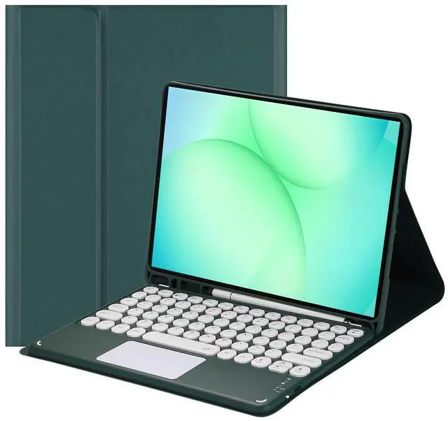 Main image of Magnetic Detachable Bluetooth Touch Keyboard Case with Pencil Holder for 11" Samsung Galaxy Tab A11+ (2025) / A9+ (2023),Dark Green