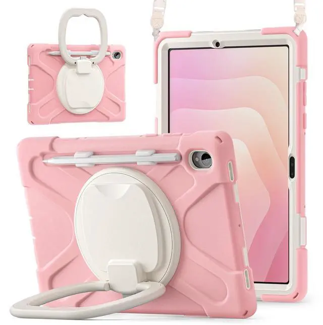 Main image of Rugged Silicone Cover with Handle Grip, 360° Kickstand, Strap & S Pen Holder for Samsung Galaxy Tab S11 11" 2025 (SM-X730/SM-X736B), Pink