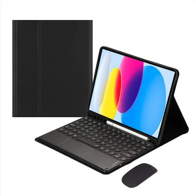 Main image of Magnetically Detachable Touch Bluetooth Keyboard Case with Mouse for iPad 11th Gen (A16, 2025) 11" & iPad 10th Gen (2022) 10.9", Black