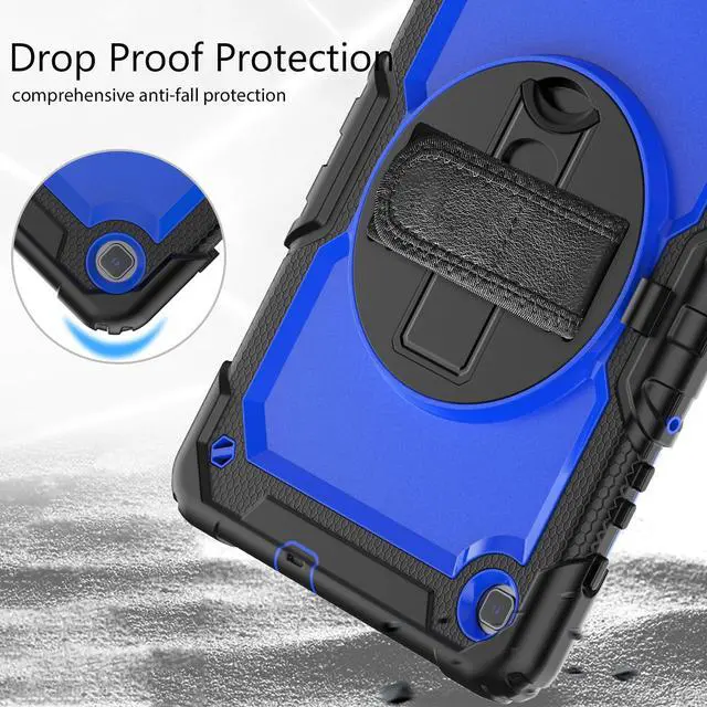 Alt view image 4 of 7 - Heavy Duty Shockproof Protective Case with Screen Protector, 360° Rotating Stand, Hand & Shoulder Strap for Samsung Galaxy Tab S6 Lite 10.4'', SM-P620/P625/P613/P619/P610/P615, BluePC