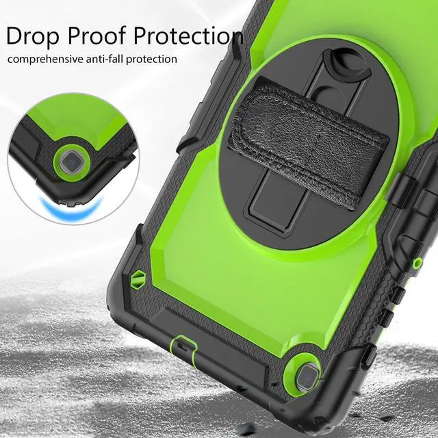 Alt view image 4 of 7 - Heavy Duty Shockproof Protective Case with Screen Protector, 360° Rotating Stand, Hand & Shoulder Strap for Samsung Galaxy Tab S6 Lite 10.4'', SM-P620/P625/P613/P619/P610/P615, GreenPC