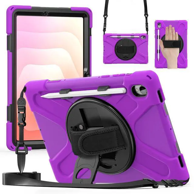 Main image of Heavy Duty Shockproof Kids Case with Screen Protector, 360° Rotating Hand Strap & Stand, Shoulder Strap for Samsung Galaxy Tab S11 11" 2025 (SM-X730/SM-X736B) Purple
