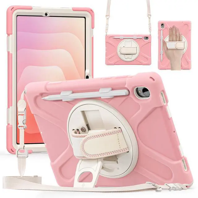 Main image of Heavy Duty Shockproof Kids Case with Screen Protector, 360° Rotating Hand Strap & Stand, Shoulder Strap for Samsung Galaxy Tab S11 11" 2025 (SM-X730/SM-X736B) Pink