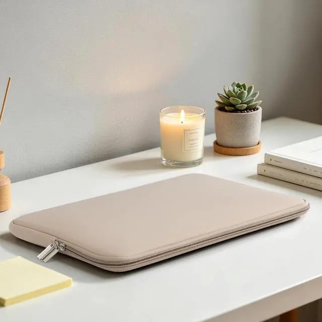Alt view image 4 of 7 - Soft Zipper Protective Laptop Carrying Sleeve for 13.3" Notebooks, Tablets, Chromebooks & 14" MacBook Pro/Max M1 M2 M3 M4 M5, Khaki