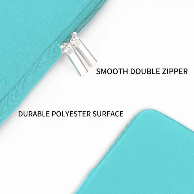 Alt view image 3 of 7 - Soft Padded Zipper Laptop Sleeve for 16-inch MacBook Pro/Max M1-M5 (A2141/A2485/A2780/A2991/A3403/A3186/A3428/A3429), Blue