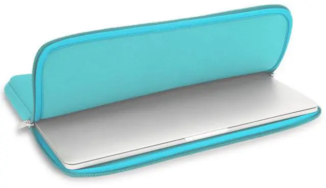 Alt view image 5 of 7 - Soft Padded Zipper Laptop Sleeve for 16-inch MacBook Pro/Max M1-M5 (A2141/A2485/A2780/A2991/A3403/A3186/A3428/A3429), Blue