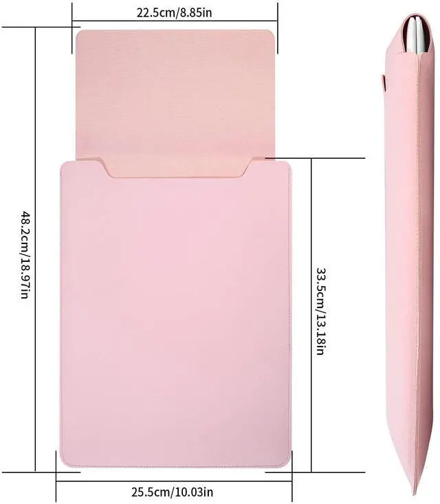 Alt view image 2 of 7 - Padded Thin Portable Laptop Sleeve for 13.3-14 Inch, Compatible with 2022 MacBook Pro 14", 2015 MacBook Pro/Air 13.3", Light Pink