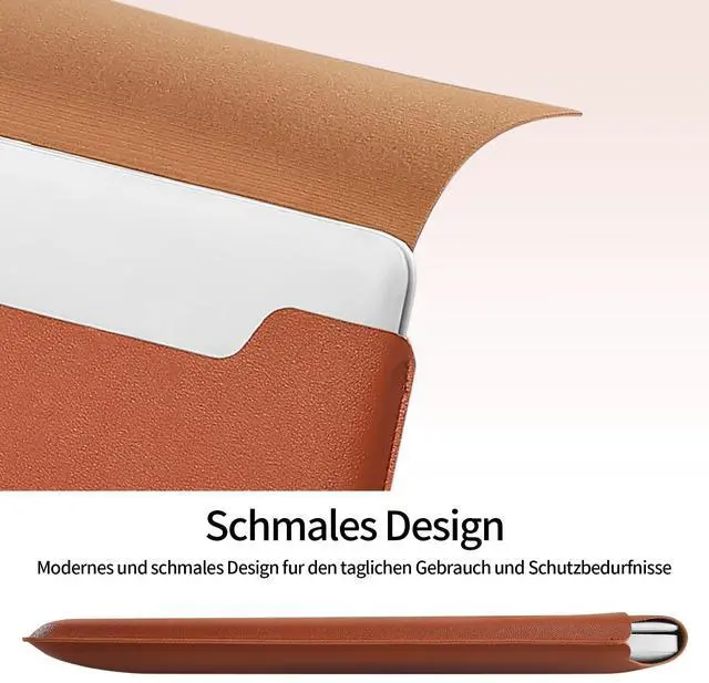 Alt view image 5 of 7 - Padded Thin Portable Laptop Sleeve for 13.3-14 Inch, Compatible with 2022 MacBook Pro 14", 2015 MacBook Pro/Air 13.3", Air-Brown