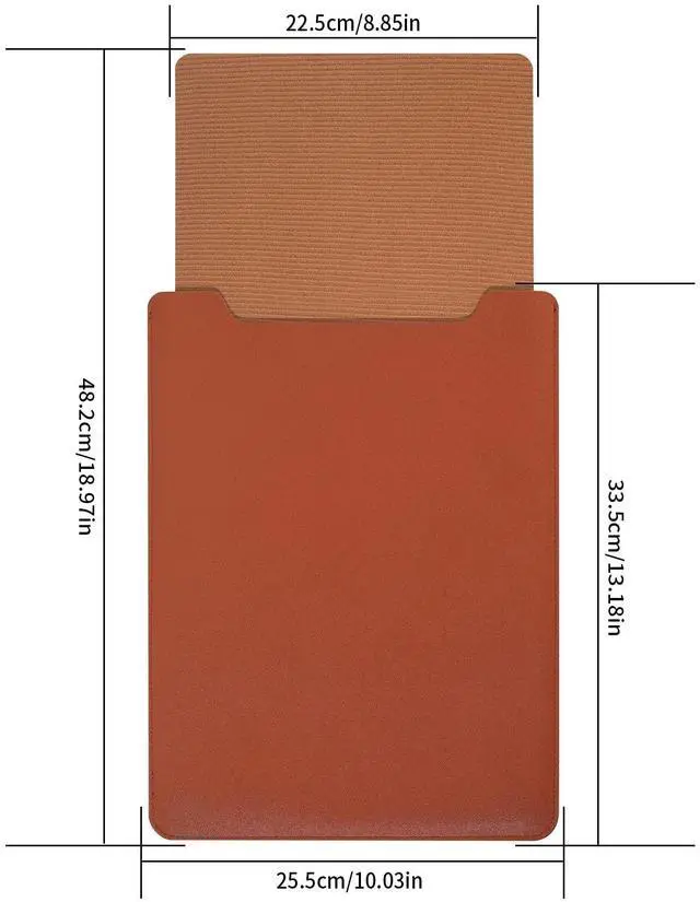 Alt view image 2 of 7 - Padded Thin Portable Laptop Sleeve for 13.3-14 Inch, Compatible with 2022 MacBook Pro 14", 2015 MacBook Pro/Air 13.3", Air-Brown