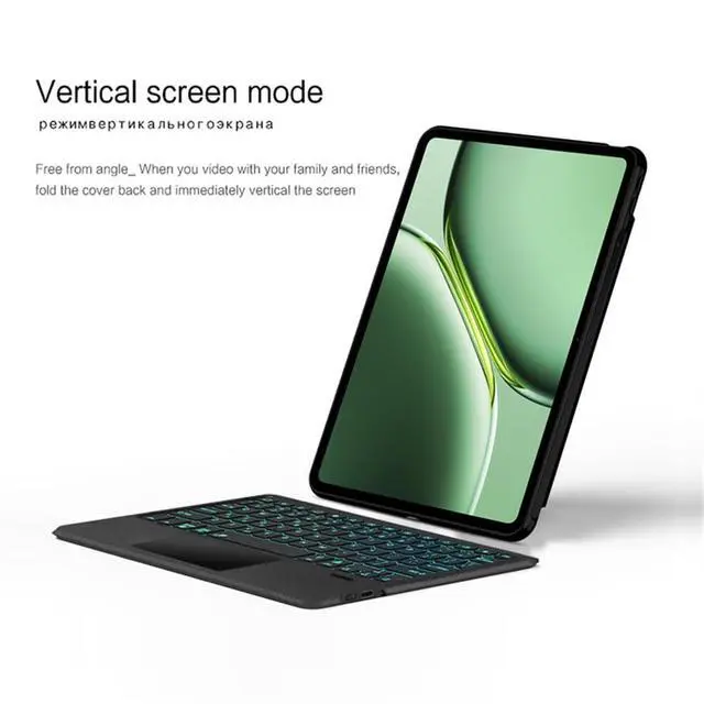 Alt view image 6 of 7 - Magnetic Detachable Protective Case with Rechargeable Backlit Touchpad Keyboard for 12.1-inch 2024 OnePlus Pad Pro / OnePlus Pad 2
Supports horizontal & vertical stand, English layout keyboard, comes