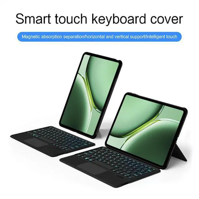 Alt view image 7 of 7 - Magnetic Detachable Protective Case with Rechargeable Backlit Touchpad Keyboard for 12.1-inch 2024 OnePlus Pad Pro / OnePlus Pad 2
Supports horizontal & vertical stand, English layout keyboard, comes