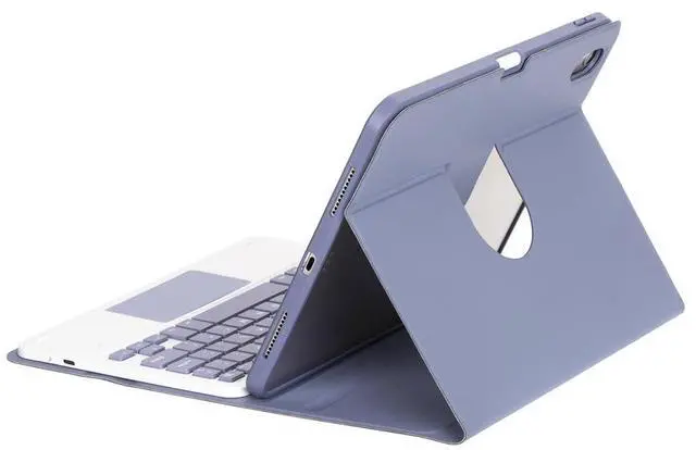 Alt view image 6 of 7 - 360° Rotating Keyboard Case for Xiaomi Redmi Pad 2 11 Inch 2025, Detachable Rechargeable English Keyboard with Trackpad, Built-in Pencil Holder, Horizontal & Vertical Stand Folio Cover, Lavender Gray