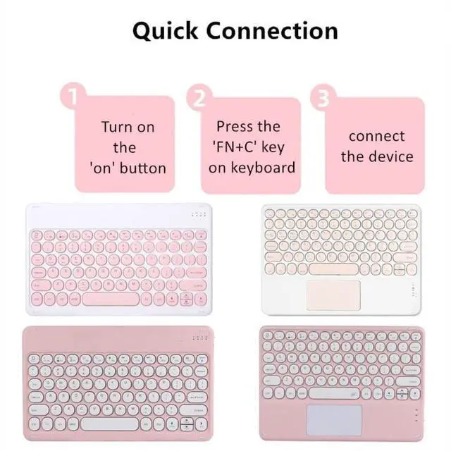 Alt view image 7 of 7 - 360° Rotating Keyboard Case for Xiaomi Redmi Pad 2 11 Inch 2025, Detachable Rechargeable English Keyboard with Trackpad, Built-in Pencil Holder, Horizontal & Vertical Stand Folio Cover,Sky Blue