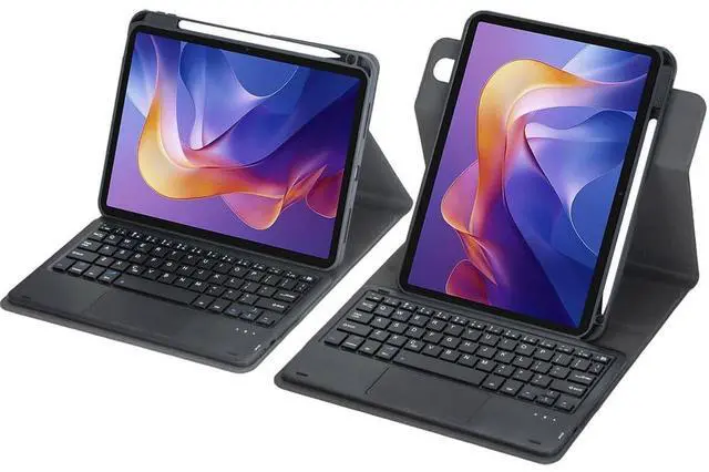Alt view image 4 of 7 - 360° Rotating Keyboard Case for Xiaomi Redmi Pad 2 11 Inch 2025, Detachable Rechargeable English Keyboard with Trackpad, Built-in Pencil Holder, Horizontal & Vertical Stand Folio Cover,Black