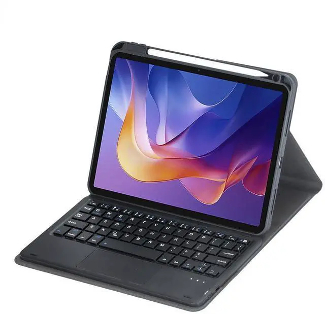 Alt view image 2 of 7 - 360° Rotating Keyboard Case for Xiaomi Redmi Pad 2 11 Inch 2025, Detachable Rechargeable English Keyboard with Trackpad, Built-in Pencil Holder, Horizontal & Vertical Stand Folio Cover,Black