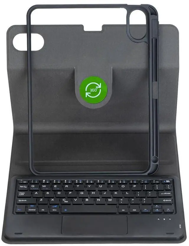 Alt view image 5 of 7 - 360° Rotating Keyboard Case for Xiaomi Redmi Pad 2 11 Inch 2025, Detachable Rechargeable English Keyboard with Trackpad, Built-in Pencil Holder, Horizontal & Vertical Stand Folio Cover,Black