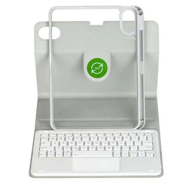 Alt view image 5 of 7 - 360° Rotating Keyboard Case for Xiaomi Redmi Pad 2 11 Inch 2025, Detachable Rechargeable English Keyboard with Trackpad, Built-in Pencil Holder, Horizontal & Vertical Stand Folio Cover,Gray