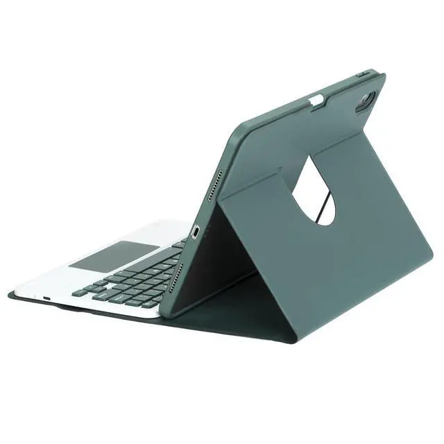 Alt view image 6 of 7 - 360° Rotatable Detachable Rechargeable Keyboard Case with Trackpad & Pencil Slot, Horizontal & Vertical Stand Cover for iPad A16 2025 / iPad 11th Generation, Green