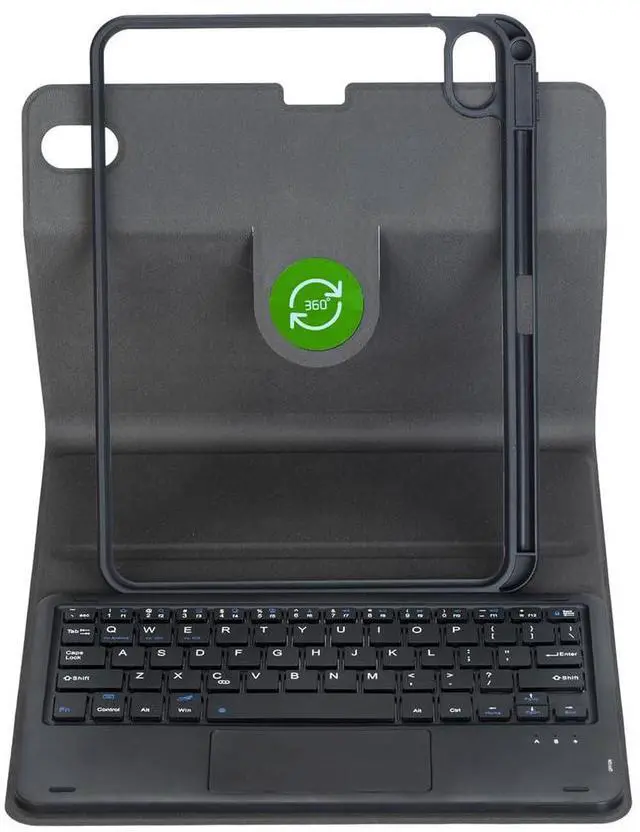 Alt view image 5 of 7 - Detachable Rechargeable English Keyboard Folio with Trackpad & Pencil Slot, 360° Rotatable Cover Supports Horizontal & Vertical Viewing Compatible with iPad 9.7 Inch 5th & 6th Generation(Black)