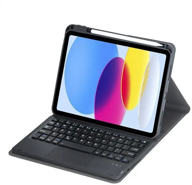 Alt view image 2 of 7 - Detachable Rechargeable English Keyboard Folio with Trackpad & Pencil Slot, 360° Rotatable Cover Supports Horizontal & Vertical Viewing Compatible with iPad 9.7 Inch 5th & 6th Generation(Black)