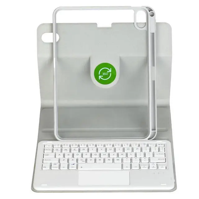 Alt view image 5 of 7 - 360° Rotatable Detachable Rechargeable Keyboard Case with Trackpad & Pencil Slot, Horizontal & Vertical Stand Cover for iPad A16 2025 / iPad 11th Generation, Gray