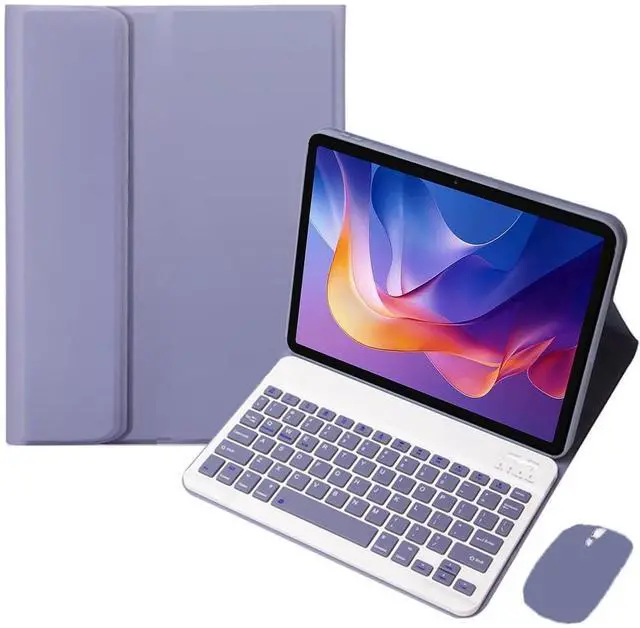 Main image of Detachable Rechargeable Stand Keyboard Case with English Keyboard & Mouse for 11 Inch Xiaomi Redmi Pad 2 2025, Lavender Gray