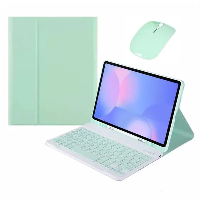 Main image of Detachable Rechargeable Wireless Bluetooth Keyboard & Mouse Stand Case with Pencil Slot for 13.1 inch Samsung Galaxy Tab S10 FE+ / S10 FE Plus (SM-X620/X626B), US English Layout, Mint