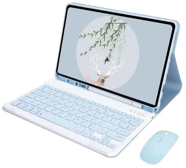 Main image of Detachable Bluetooth Wireless Keyboard Case with Pencil Holder for 10.4-inch Samsung Galaxy Tab A7 (2020/2022) SM-T500/T505/T507/T509, Sky Blue
