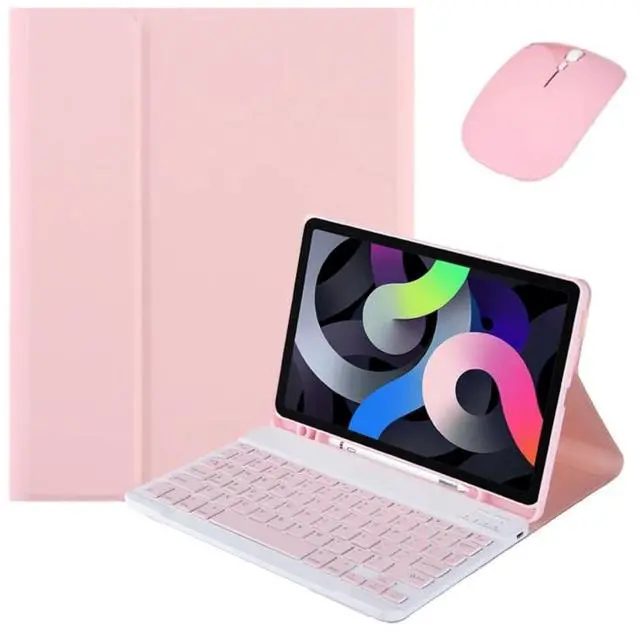 Main image of Detachable Wireless Bluetooth English Keyboard & Mouse Folio Case, Ultra-Slim Protective Cover with Pencil Holder and Adjustable Stand for 11-inch iPad Pro 2024 (M4)Pink
