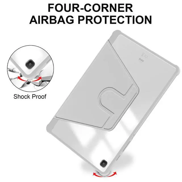 Alt view image 5 of 6 - 360° Rotatable Hard Clear Back Tablet Cover with Auto Sleep/Wake, Pencil Slot & Horizontal/Vertical Stand for 10.4-inch Samsung Galaxy Tab S6 Lite (2020/2022/2024), Gray