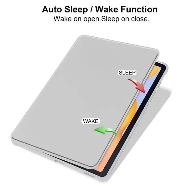 Alt view image 6 of 6 - 360° Rotatable Hard Clear Back Tablet Cover with Auto Sleep/Wake, Pencil Slot & Horizontal/Vertical Stand for 10.4-inch Samsung Galaxy Tab S6 Lite (2020/2022/2024), Gray