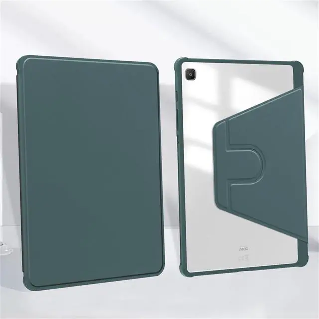 Alt view image 3 of 6 - 360° Rotatable Hard Clear Back Tablet Cover with Auto Sleep/Wake, Pencil Slot & Horizontal/Vertical Stand for 10.4-inch Samsung Galaxy Tab S6 Lite (2020/2022/2024), Green