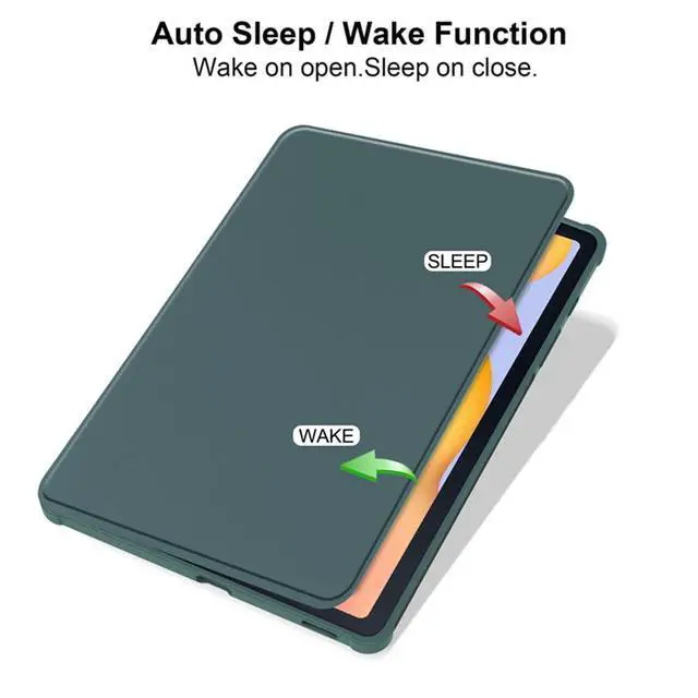 Alt view image 6 of 6 - 360° Rotatable Hard Clear Back Tablet Cover with Auto Sleep/Wake, Pencil Slot & Horizontal/Vertical Stand for 10.4-inch Samsung Galaxy Tab S6 Lite (2020/2022/2024), Green