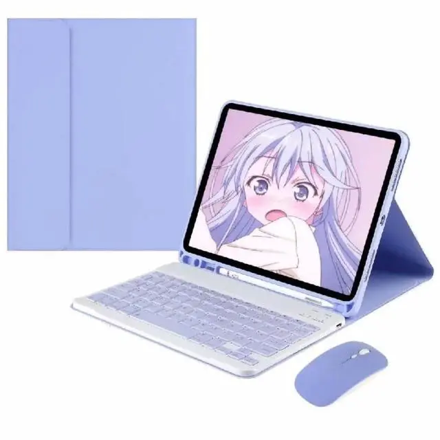Main image of Detachable Wireless Bluetooth Keyboard & Mouse Combo Case with Pencil Slot & Adjustable Stand for 11-inch Samsung Galaxy Tab A9+ / A9 Plus (SM-X210/SM-X216/SM-X218), Purple