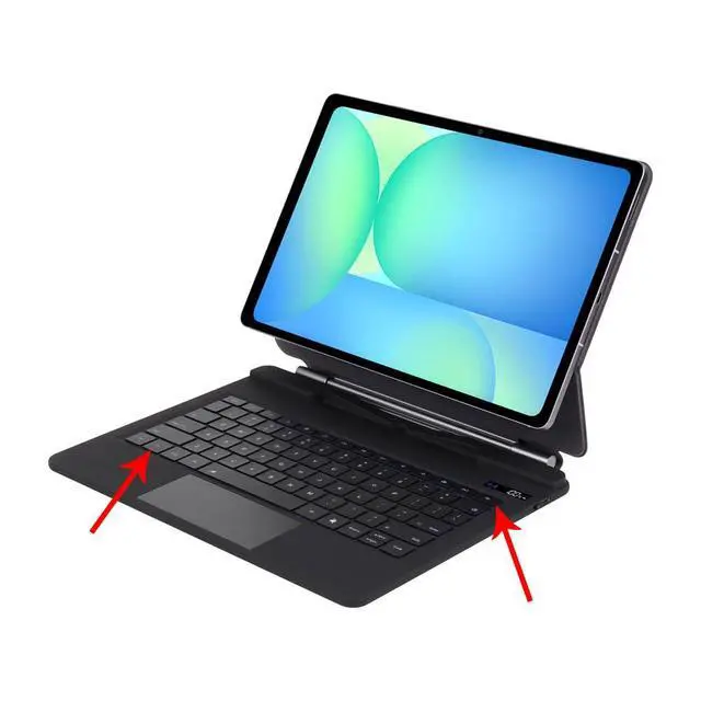 Alt view image 4 of 7 - Magnetic Magic Backlit Keyboard with Multi-Touch Trackpad & Power Display Indicator for 13.1-inch 2025 Samsung Galaxy Tab S10 FE Plus (SM-X620/SM-X626B), US English Layout, Black