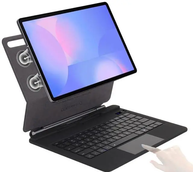 Main image of Magnetic Magic Backlit Keyboard with Multi-Touch Trackpad & Power Display Indicator for 13.1-inch 2025 Samsung Galaxy Tab S10 FE Plus (SM-X620/SM-X626B), US English Layout, Black