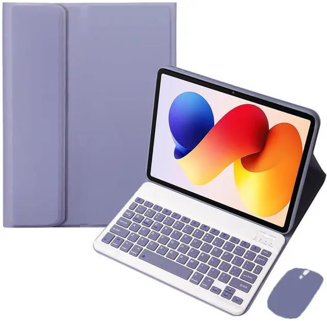 Main image of Detachable Rechargeable Bluetooth Wireless Keyboard Stand Case with US English Layout for 12.1-inch 2025 Xiaomi Redmi Pad 2 Pro, Lavender Gray